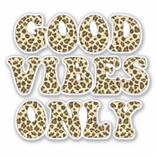 Endast bra Vibes - Skriv ut med VSCO Girls Leopard Klistermärken