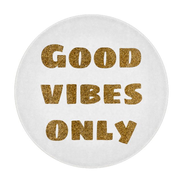 Endast bra vibes | Svart och Golden Glitter (Framsidan)