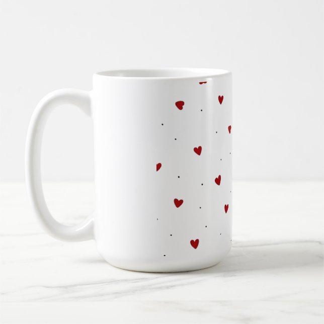 Endast bra vibrationer Färgglada regnbågs hjärtan  Kaffemugg (Vänster)
