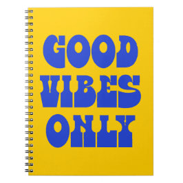 Endast Bra Vibrationer Groovy Typografi Anteckningsbok