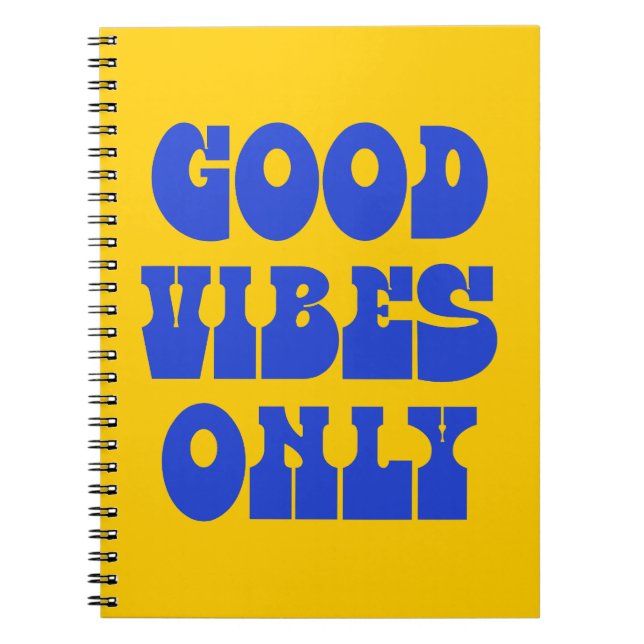Endast Bra Vibrationer Groovy Typografi Anteckningsbok (Framsidan)