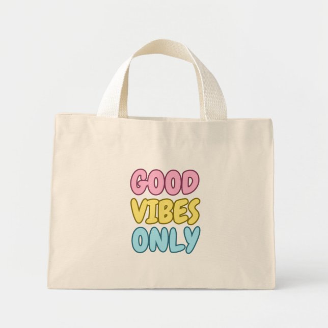 Endast Bra Vibrationer Liten Tote Mini Tygkasse (Framsidan)
