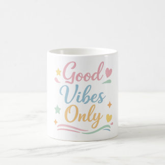 Endast bra vibrationer – Pastell Keramikkopp Kaffemugg