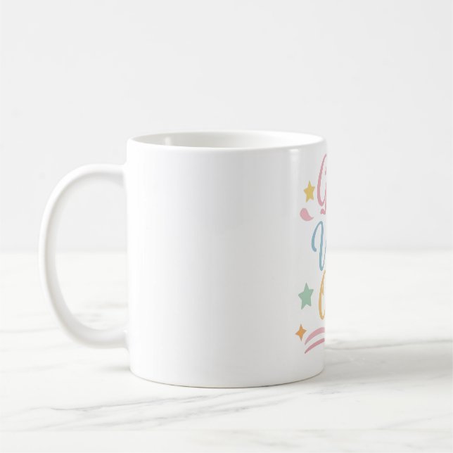 Endast Bra Vibrationer – Pastellfärgad Keramikkopp Kaffemugg (Vänster)
