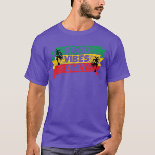 Endast bra vibrationer Rasta Flagga Reggae Musik R T Shirt