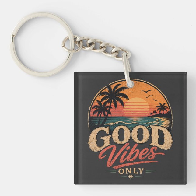Endast Bra Vibrationer Retro Solnedgångsdesign (Framsidan)