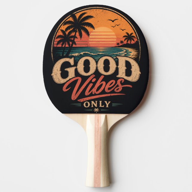 Endast Bra Vibrationer Retro Solnedgångsdesign Pingisracket (Framsidan)