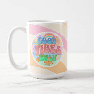 Endast Bra Vibrationer   Retro Vintage  Kaffemugg