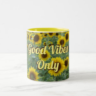 Endast Bright Sunblommor Good Vibes Två-Tonad Mugg