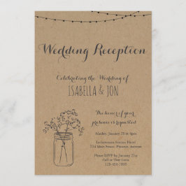 Endast bröllopsreception | Rustikt kraftpapper Inbjudningar