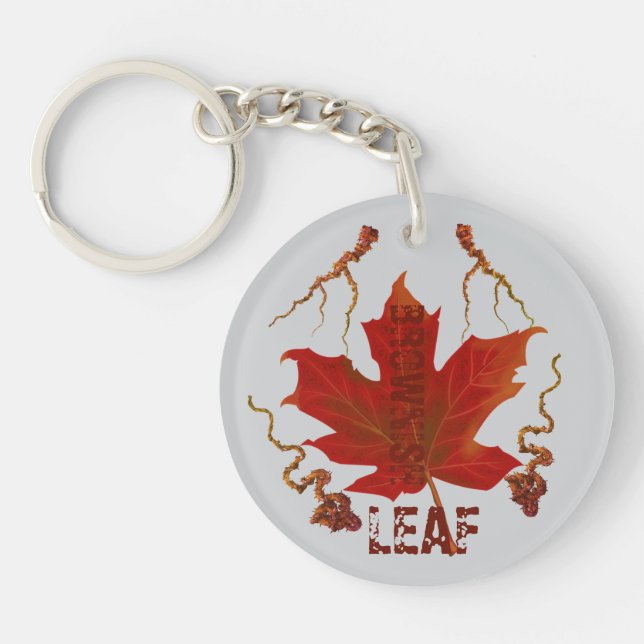 Endast Brownish Oak Löv Acrylic Keychain (Framsidan)