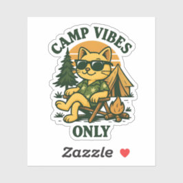 Endast Camp Vibes - Sunset Kitten Camping Sticker Klistermärken