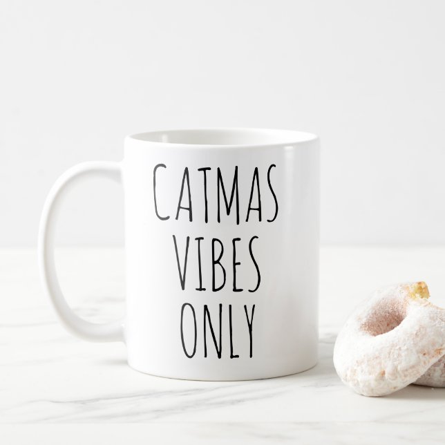 Endast Catmas-stämning Julkatten Kaffemugg (Med munk)