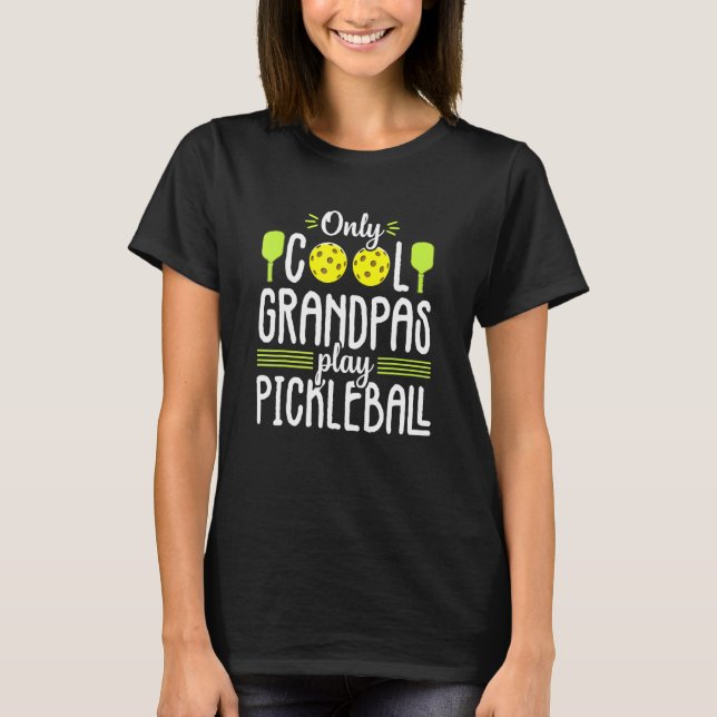 Endast Coola Grandpas Pickleball Pappa Coola Paddl T Shirt (Framsida)