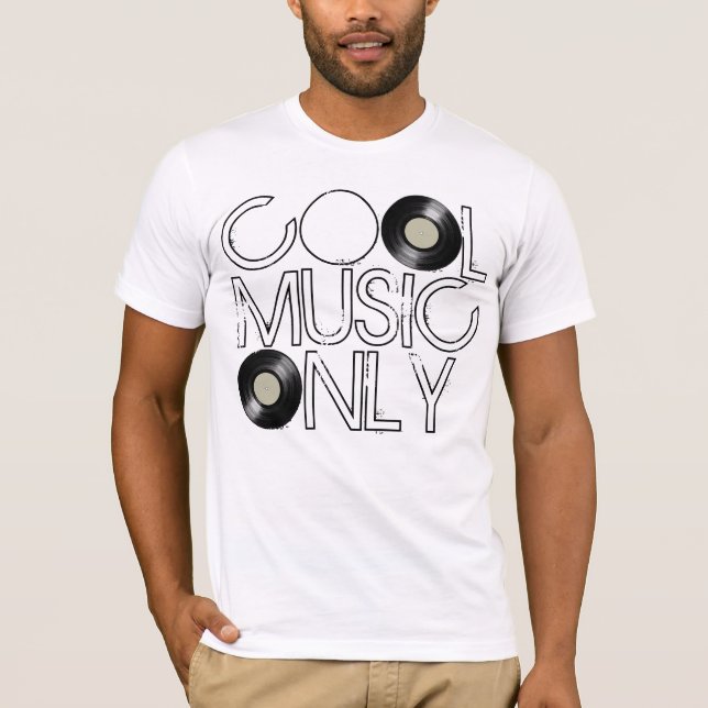 Endast coola musik, vinylpost t shirt (Framsida)
