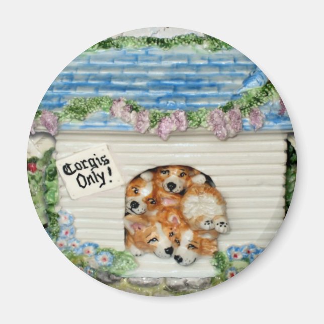 "Endast Corgis!" Corgi Magnet (Framsidan)