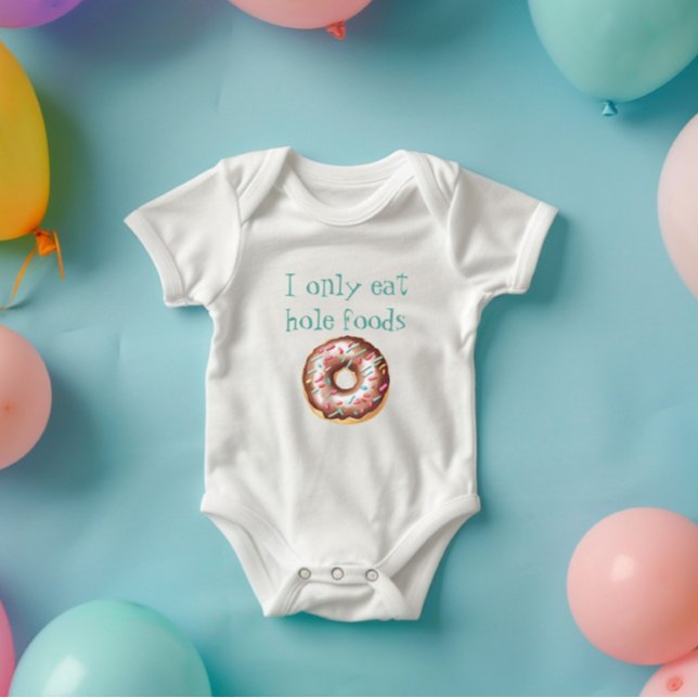 Endast Cute Funny Donut Eat Hål Mat T Shirt (Cute Funny I Only Eat Hole Foods Donut Bodysuit, Baby Shower Gift, New Baby, Doughnut, Sprinkles)