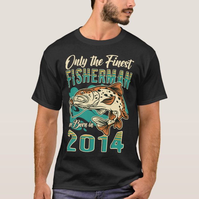 Endast De Finaste Fiskarna Föds År 2014 T Shirt (Framsida)