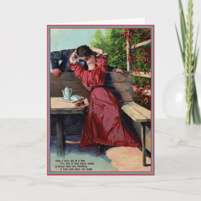 Endast din kyss - vintagevalentinkort helgkort (Framsida)