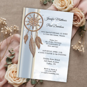 Endast Dusty Blue Dreamcatcher Wedding Reception Inbjudningar