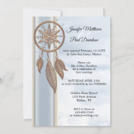 Endast Dusty Blue Dreamcatcher Wedding Reception Inbjudningar
