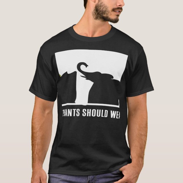 Endast elefanter bör Bära Ivory - Spara Elephants T Shirt (Framsida)