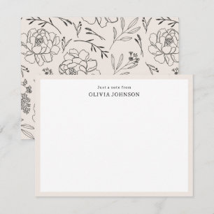 Endast en anteckning från Gräns Boho Flowers-antec Anteckningskort