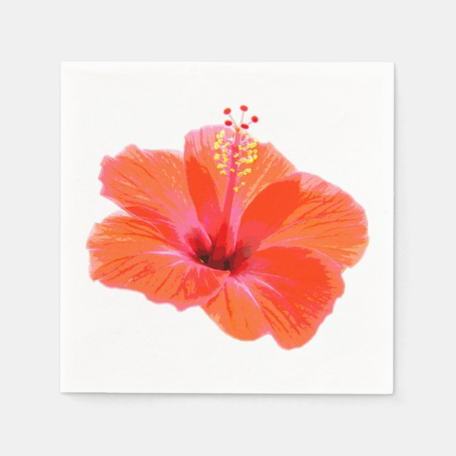 Endast en Hibiscus-Blommar + text och idéer Pappersservett (Framsidan)