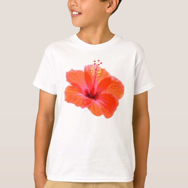 Endast en Hibiscus-Blommar + text och idéer T-shirt (Framsida)