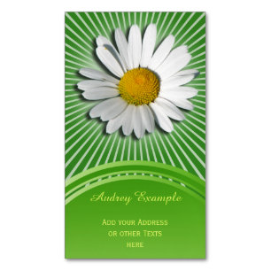 Endast en margueriteflygg Blommar + din ryggstödsm Magnetiska Visitkort