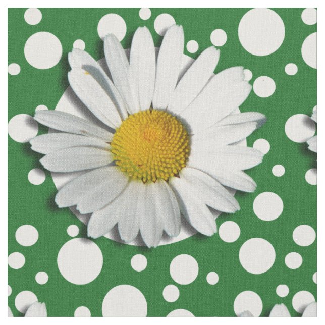Endast en margueriteflygg Blommar + din ryggstödsm Tyg (Närbild)