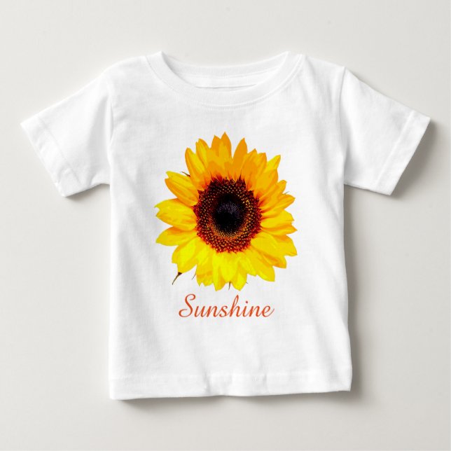 Endast en solrosblomma + din text & idéer t shirt (Framsida)