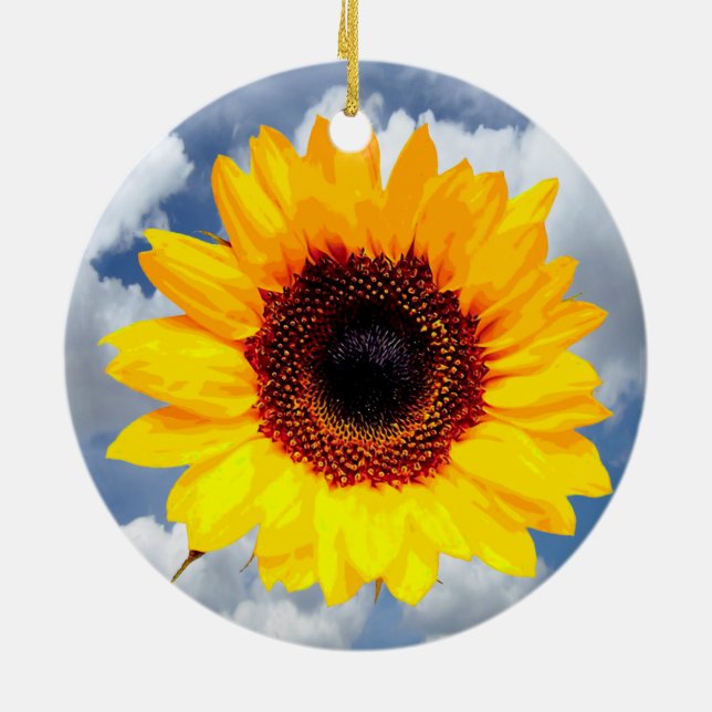 Endast en solrosliknande Blommar + text och idéer Julgransprydnad Keramik (Baksidan)