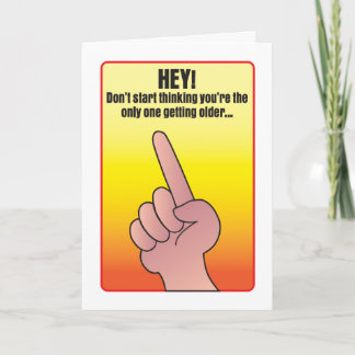 Endast en som får ett äldre humoristiskt födelseda kort
