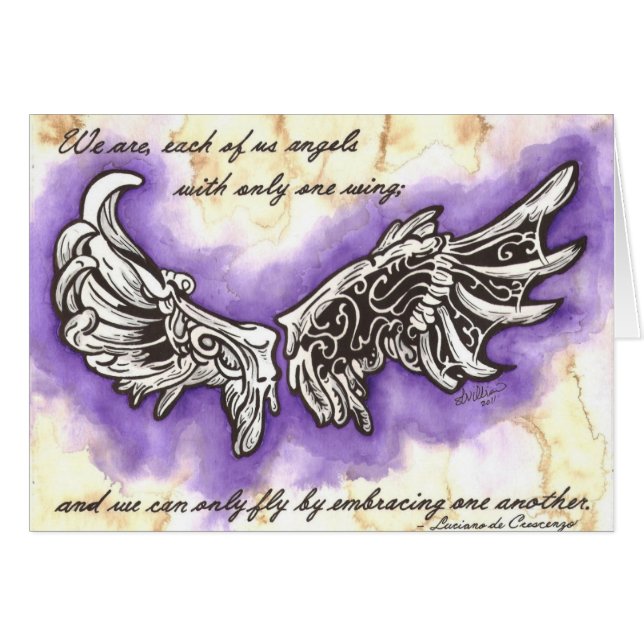 Endast en vinge hälsningskort (Framsidan Horizontal)