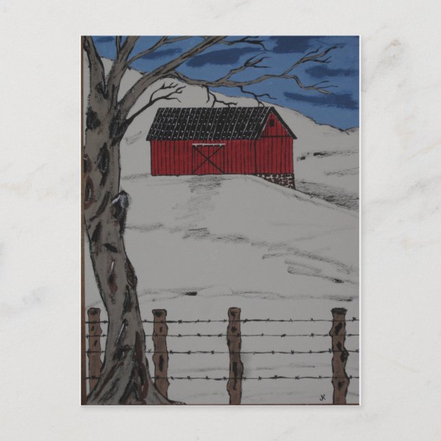 Endast en vinterdag vykort (Framsida)