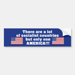 Endast ett Amerika (antisocialistiskt) Bildekal