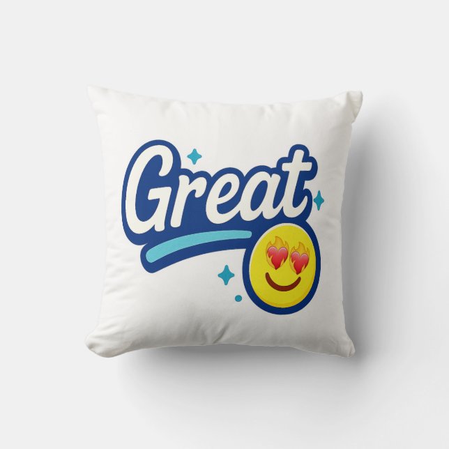 Endast fantastiska vibbar – Kärleksögon-emoji  Kudde (Framsida)