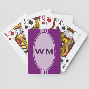 ENDAST FÄRG / BUTTON BANNER vit + monogram Casinokort