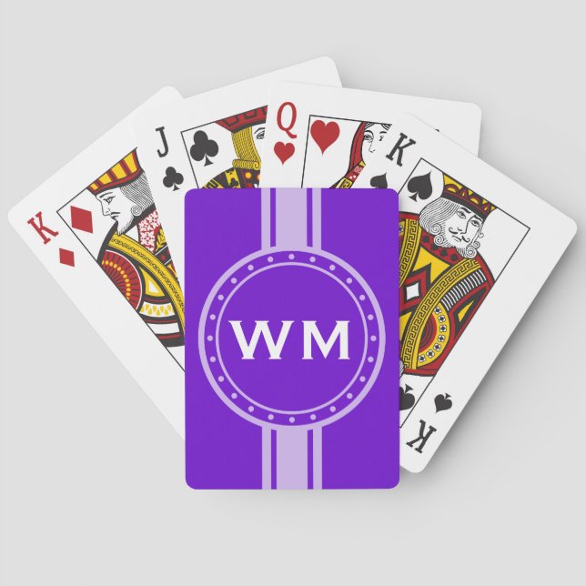 ENDAST FÄRG / BUTTON BANNER vit + monogram Kortlek (Baksidan)