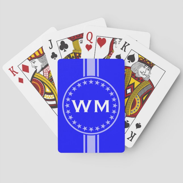 ENDAST FÄRG / BUTTON BANNER vit + monogram Kortlek (Baksidan)