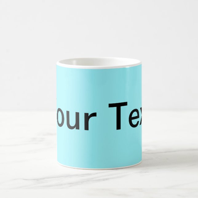 ENDAST FÄRG / cyan + din text Kaffemugg (Center)