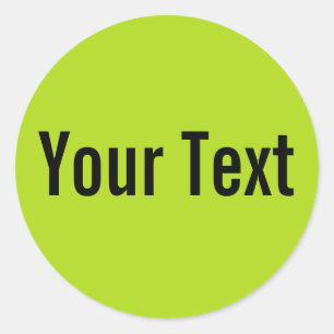 ENDAST FÄRG   ljust grönt + din text Runt Klistermärke