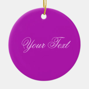 ENDAST FÄRG / magenta + texten Julgransprydnad Keramik