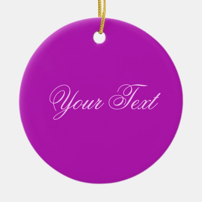 ENDAST FÄRG / magenta + texten Julgransprydnad Keramik (Framsidan)