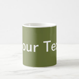 ENDAST FÄRG/oliv grönt + din text Kaffemugg