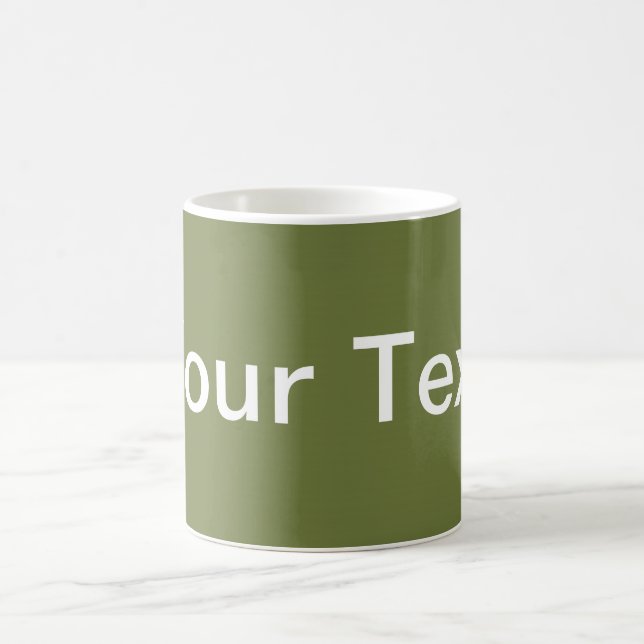 ENDAST FÄRG / oliv grönt + din text Kaffemugg (Center)