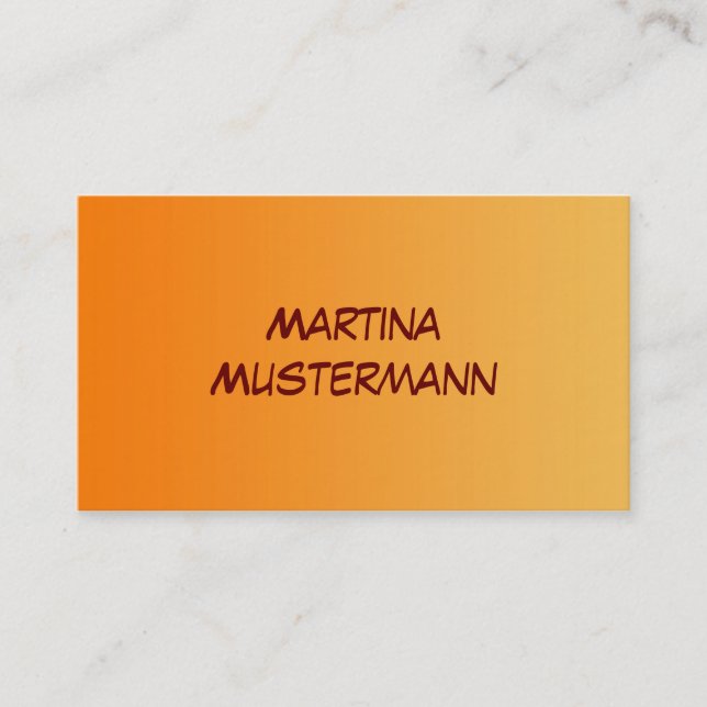 ENDAST FÄRG-övertoningar - orange Visitkort (Framsida)