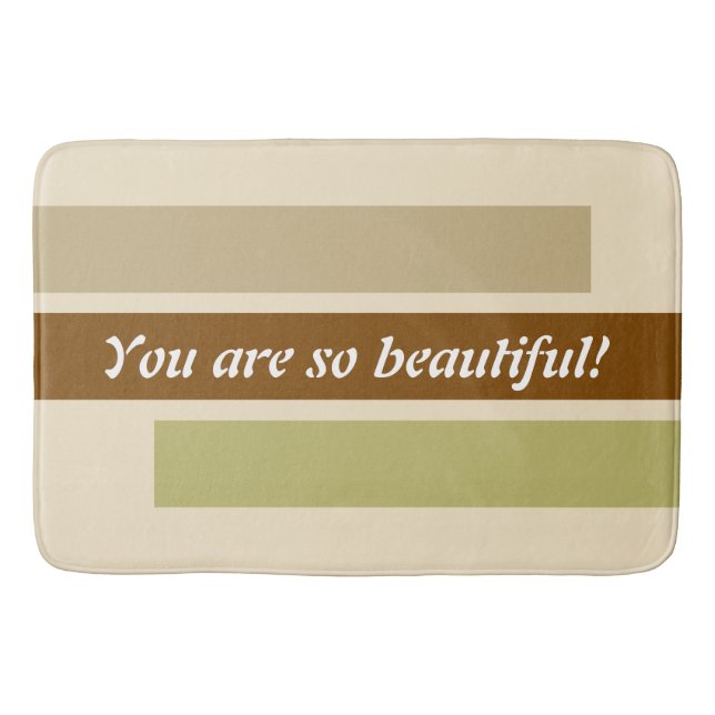ENDAST FÄRG RAND - brunbeige khaki Badrumsmatta (Framsidan)
