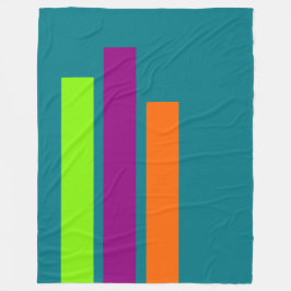 Endast Färg Rand - vår grönt plum orange Fleecefilt